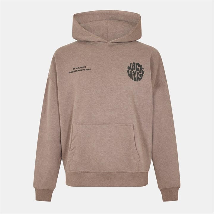 Jack Wills Circle Hoodie Brown Marl