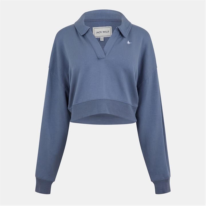 Jack Wills Collar Modal Top Dusky Blue