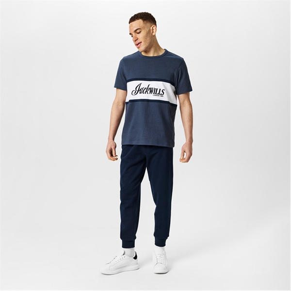 Jack Wills Colour Block T Shirt Night Sky