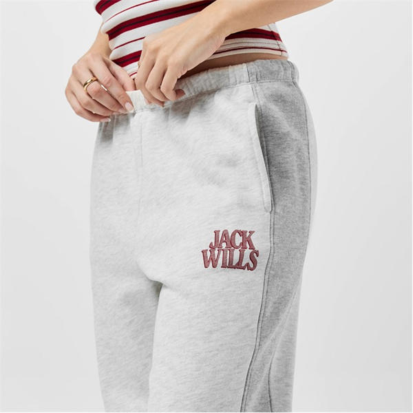 Jack Wills Contrast Logo Joggers Light Heather