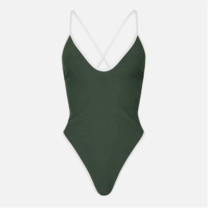 Jack Wills Contrast Ssuit Ld53 Khaki/Sea Salt