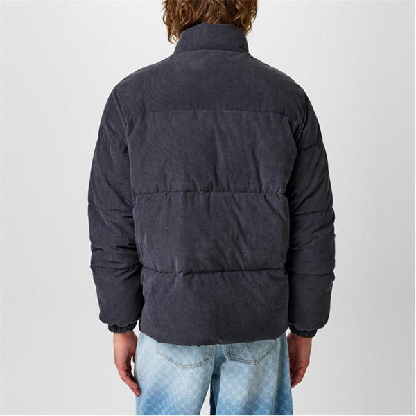 Jack Wills Corduroy Puffer Jacket Washed Black