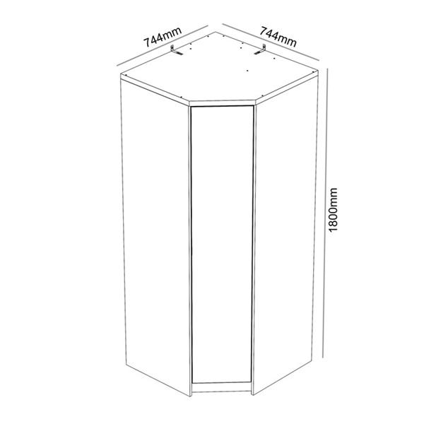 Jack Wills Corner Wardrobe With Mirror Grey