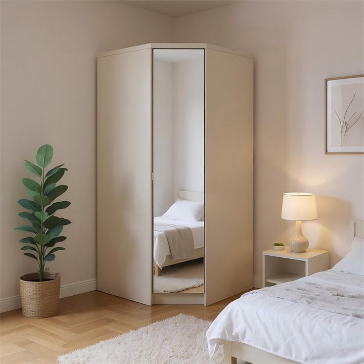 Jack Wills Corner Wardrobe with Mirror Grey