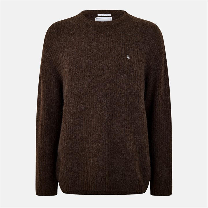 Jack Wills Cosy Slouch Crew Sweater Coffee Marl