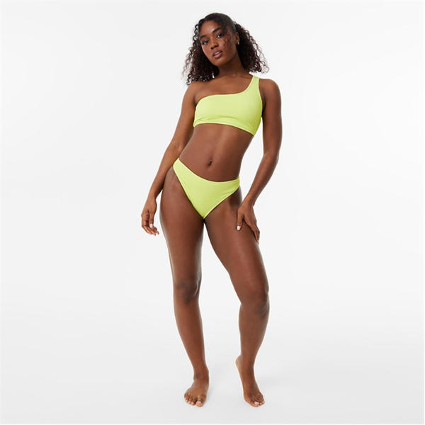 Jack Wills Crinkle Tanga Bikini Bottom Lime