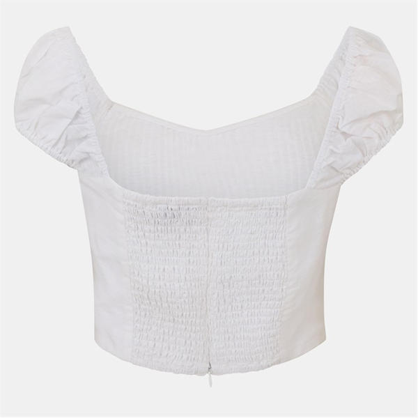 Jack Wills Crochet Mix Top Vintage White