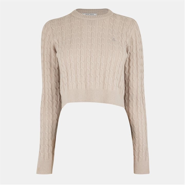 Jack Wills Crop Tinsbury Jumper Stone