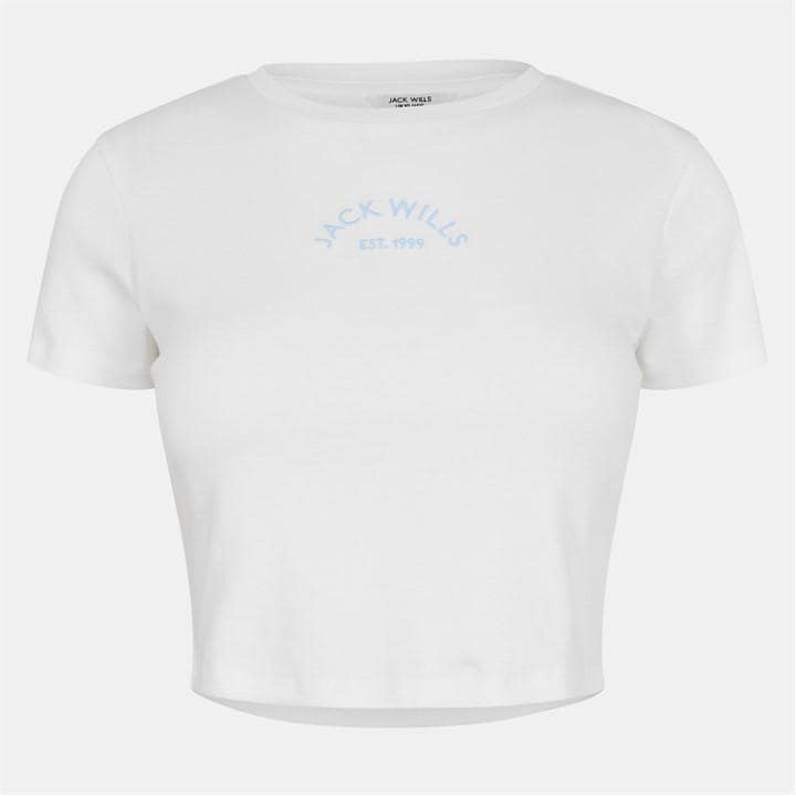 Jack Wills Cropped Baby Tee White