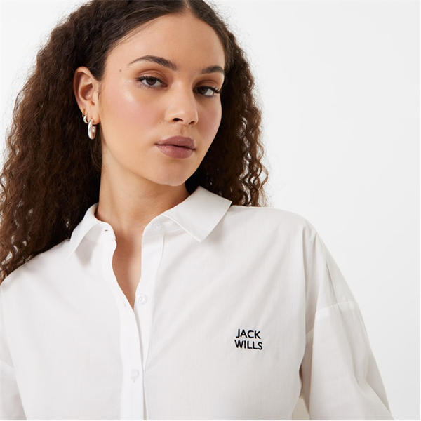 Jack Wills Cropped Logo Shirt White