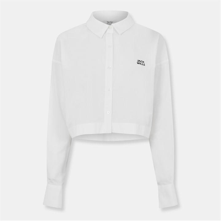 Jack Wills Cropped Logo Shirt White