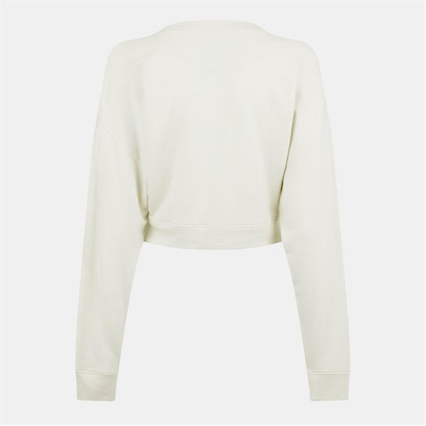 Jack Wills Cropped Modal Crewneck Sweater Womens White