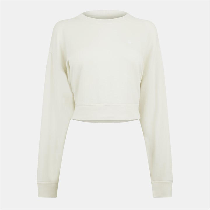 Jack Wills Cropped Modal Crewneck Sweater Womens White