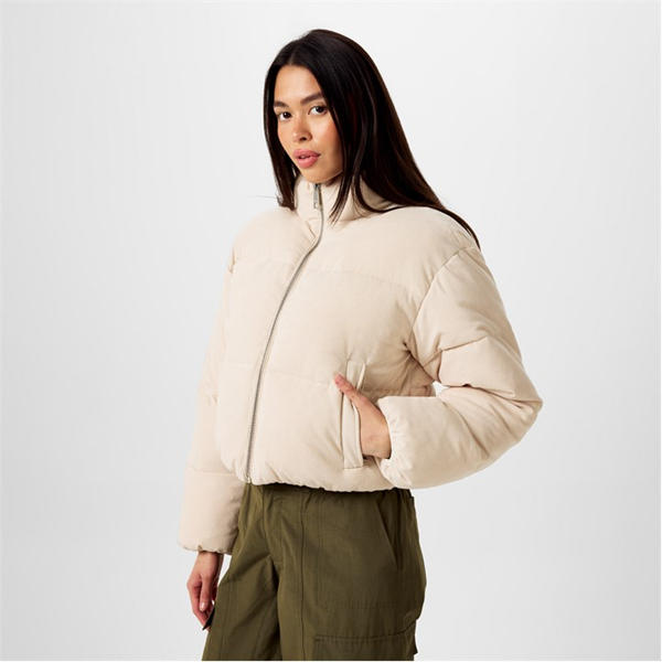 Jack Wills Cropped Puffer Jacket Cream