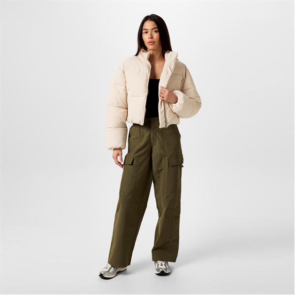 Jack Wills Cropped Puffer Jacket Cream