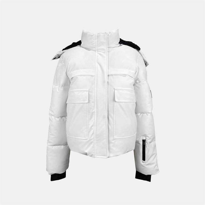 Jack Wills Cropped Puffer Jacket White