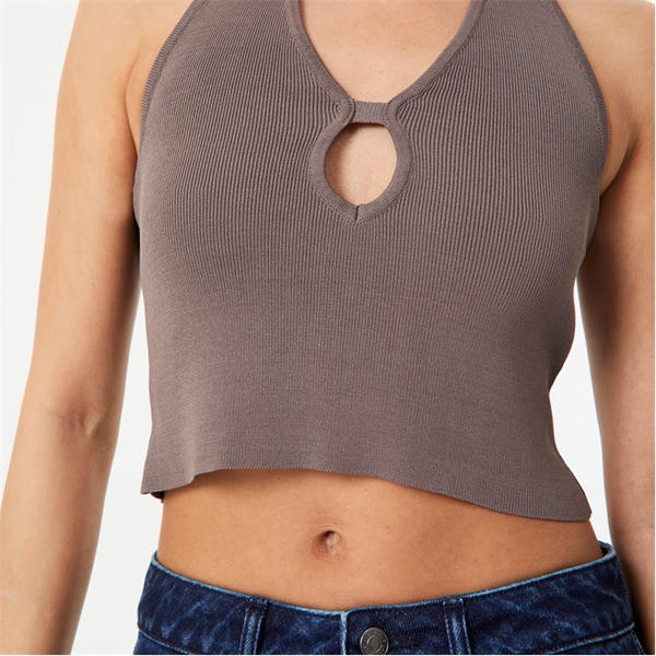 Jack Wills Cut Out Knit Top Brown