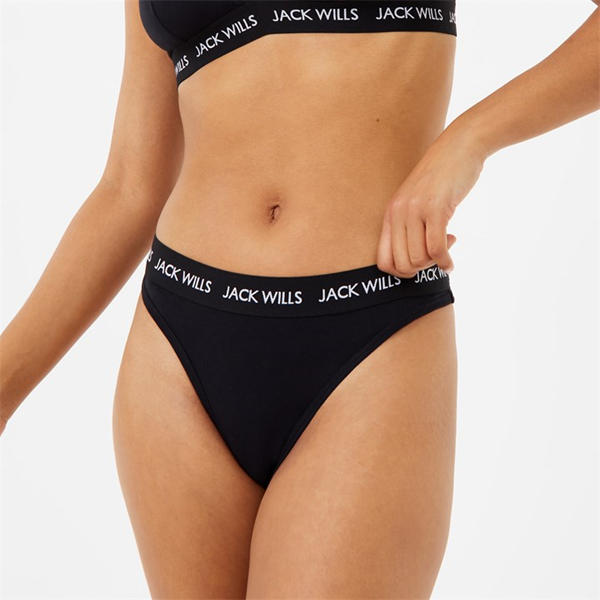 Jack Wills Deptford Multipack Thong 3 Pack Black