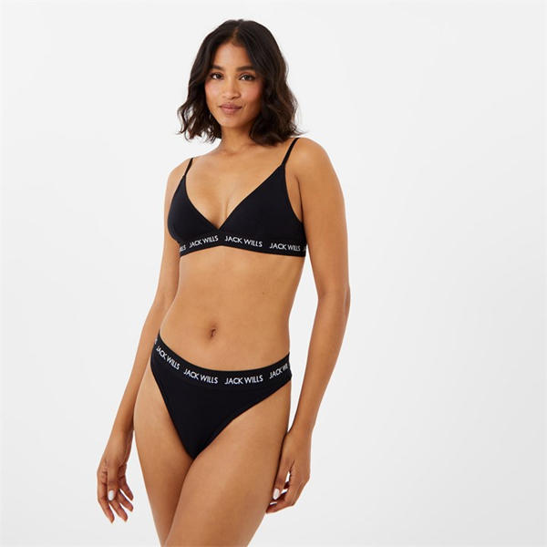 Jack Wills Deptford Multipack Thong 3 Pack Black