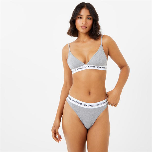 Jack Wills Deptford Multipack Thong 3 Pack Wht/Grey/ Black