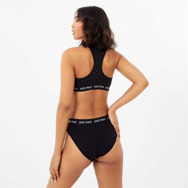 Jack Wills Dibsdall Multipack Bralette 2 Pack Black
