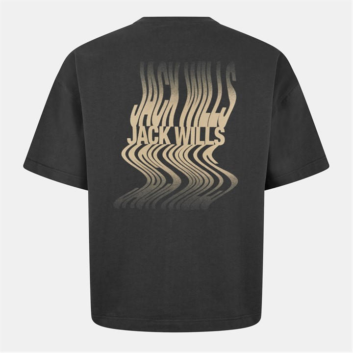 Jack Wills Distort T Shirt Washed Black