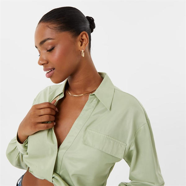 Jack Wills Draped Cropped Blouse Jolly Green