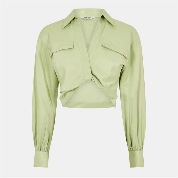 Jack Wills Draped Cropped Blouse Jolly Green