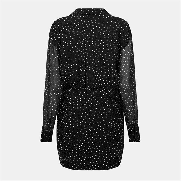 Jack Wills Draped Shirt Dress Black Spot