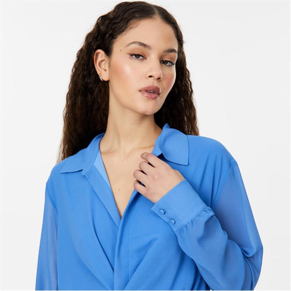 Jack Wills Draped Shirt Dress Ultra Marine