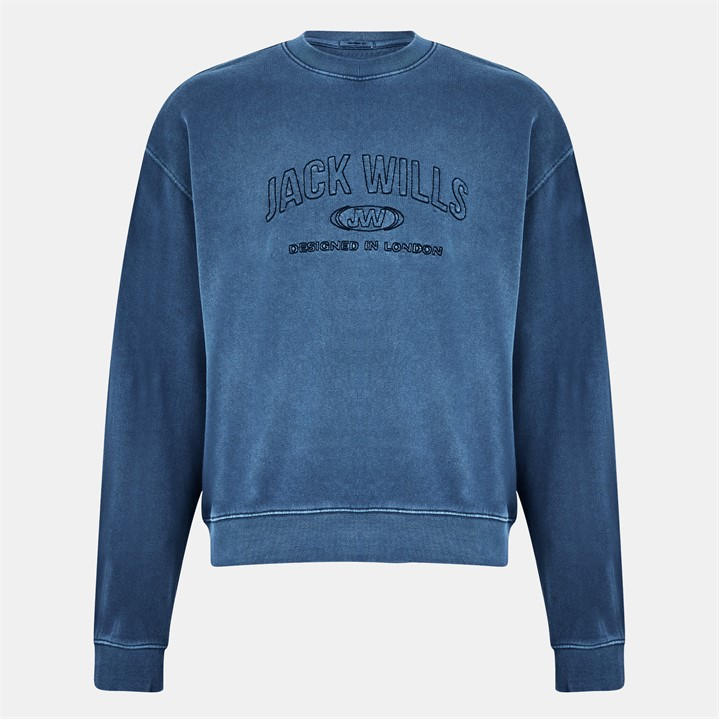 Jack Wills Dystopia Stretch Crew Sweater Vintage Indigo