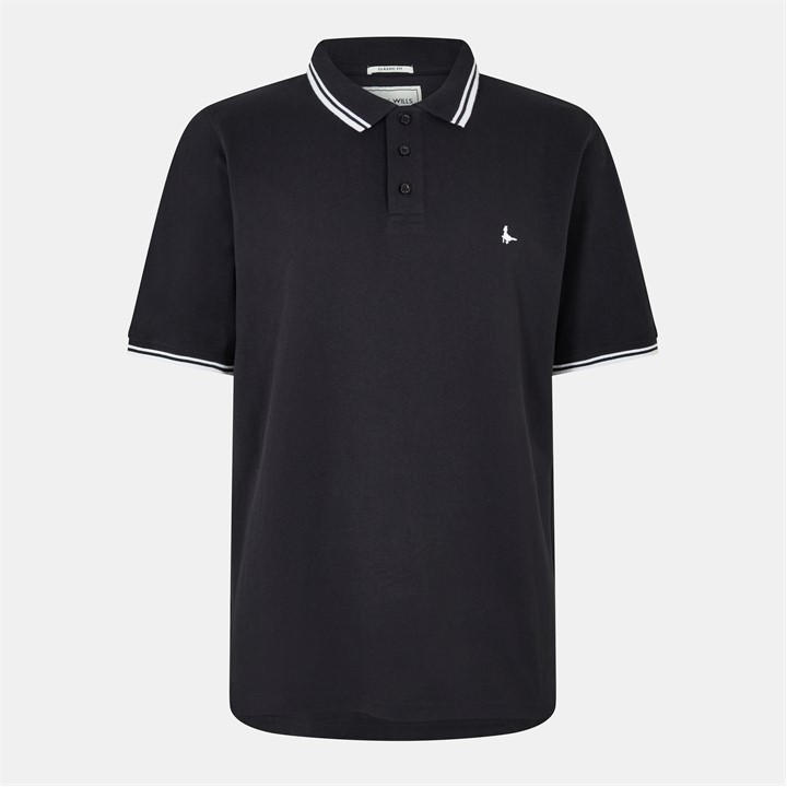 Jack Wills Edgeware Tipped Polo Black