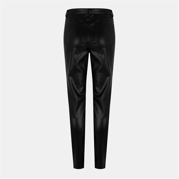Jack Wills Faux Leather Skinny Trousers Black