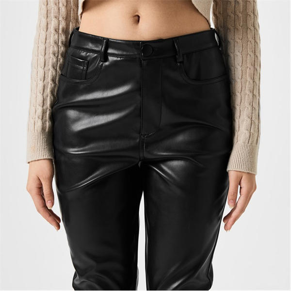 Jack Wills Faux Leather Skinny Trousers Black