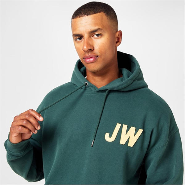 Jack Wills Felt Applique Hoodie Evergreen