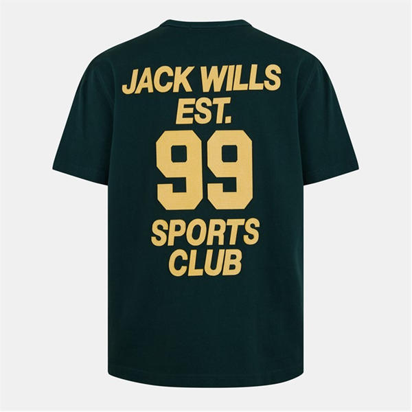 Jack Wills Felt Applique T Shirt Evergreen