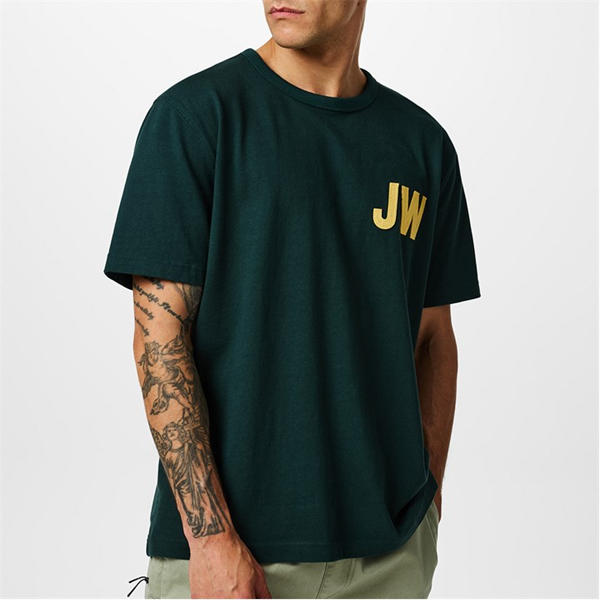 Jack Wills Felt Applique T Shirt Evergreen