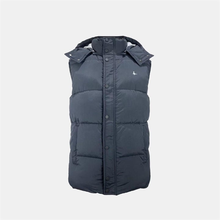 Jack Wills Firstone Puffer Gilet Mens Black