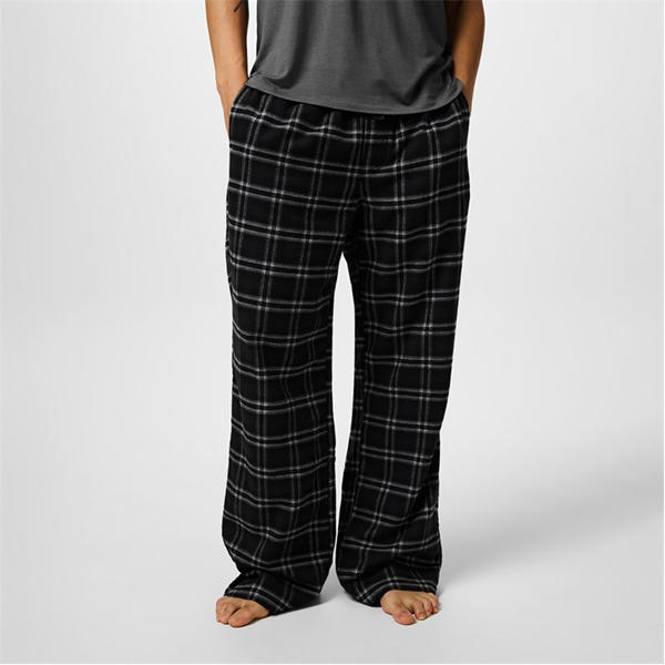 Jack Wills Flannel Check Trousers Black Check