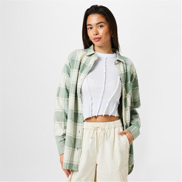 Jack Wills Flannel Shirt Iceberg Green
