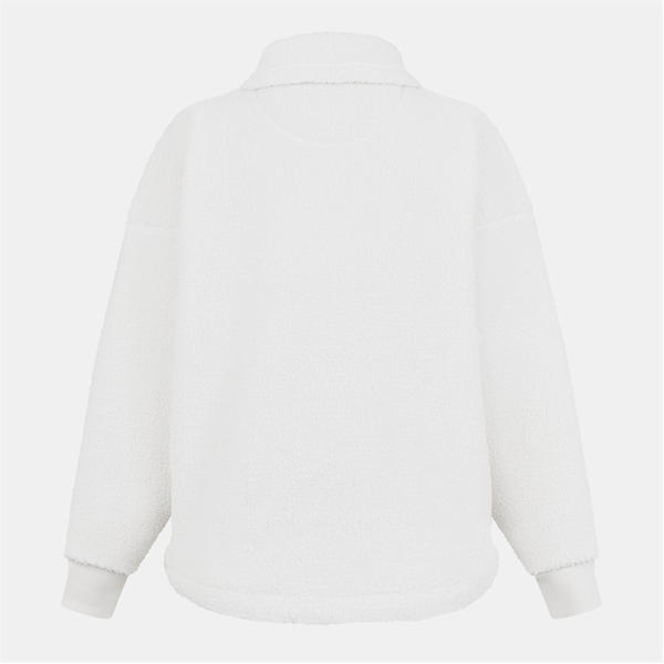 Jack Wills Fleece Quarter Zip Ld54 Vintage White