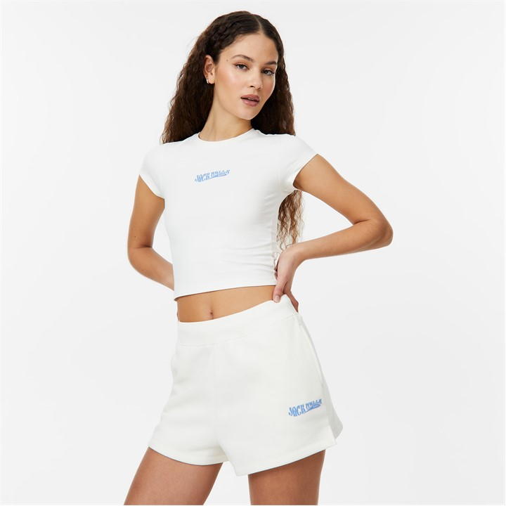 Jack Wills Fleece Shorts Vintage White