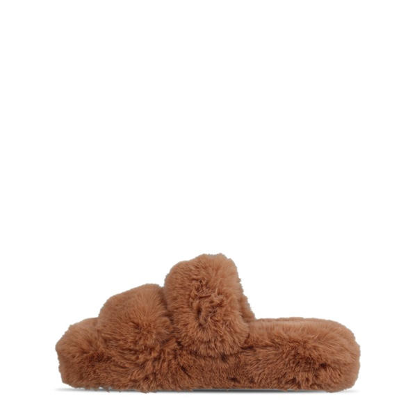 Jack Wills Fluffy Strap Slipper Camel