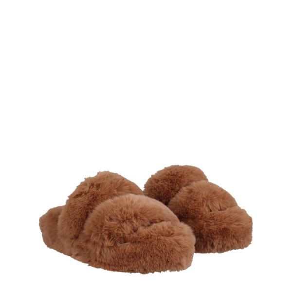 Jack Wills Fluffy Strap Slipper Camel