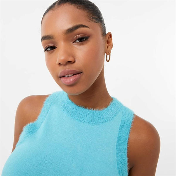 Jack Wills Fluffy Trim Tank Sea Jet