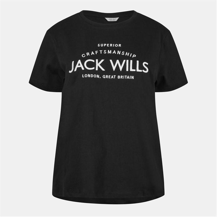 Jack Wills Forstal Boyfriend T Shirt Black