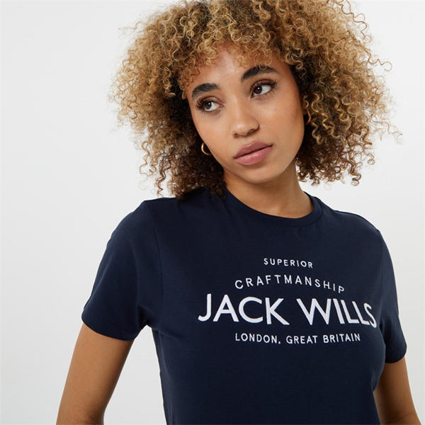 Jack Wills Forstal Boyfriend T Shirt Navy