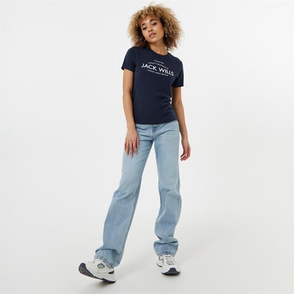 Jack Wills Forstal Boyfriend T Shirt Navy