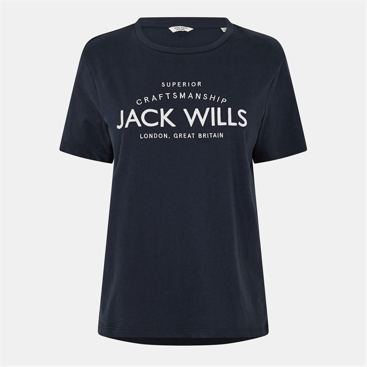 Jack Wills Forstal Boyfriend T Shirt Navy