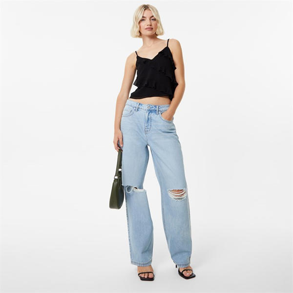 Jack Wills Frill Cami Top Black